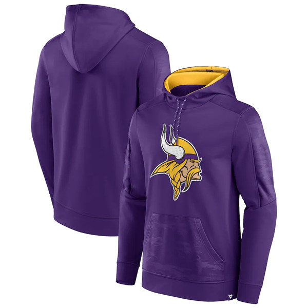 Men's Minnesota Vikings Purple On The Ball Pullover Hoodie Men's Minnesota Vikings Purple On The Ball Pullover Hoodie